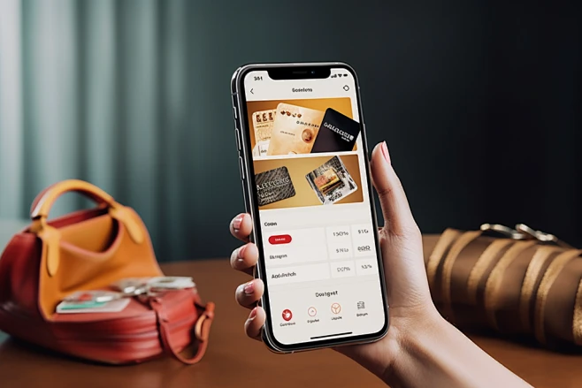 手机线上购物在线购物摄影图