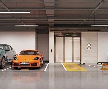 现代地下停车场3D模型