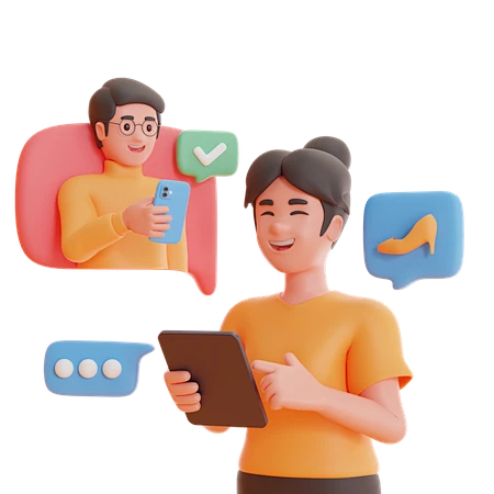 PNG素材：和卖家聊天